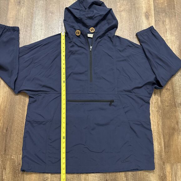 LL Bean Mountain Classic Anorak Jacket Navy Pullover Hooded Rain Coat Men’s XL - Picture 12 of 16